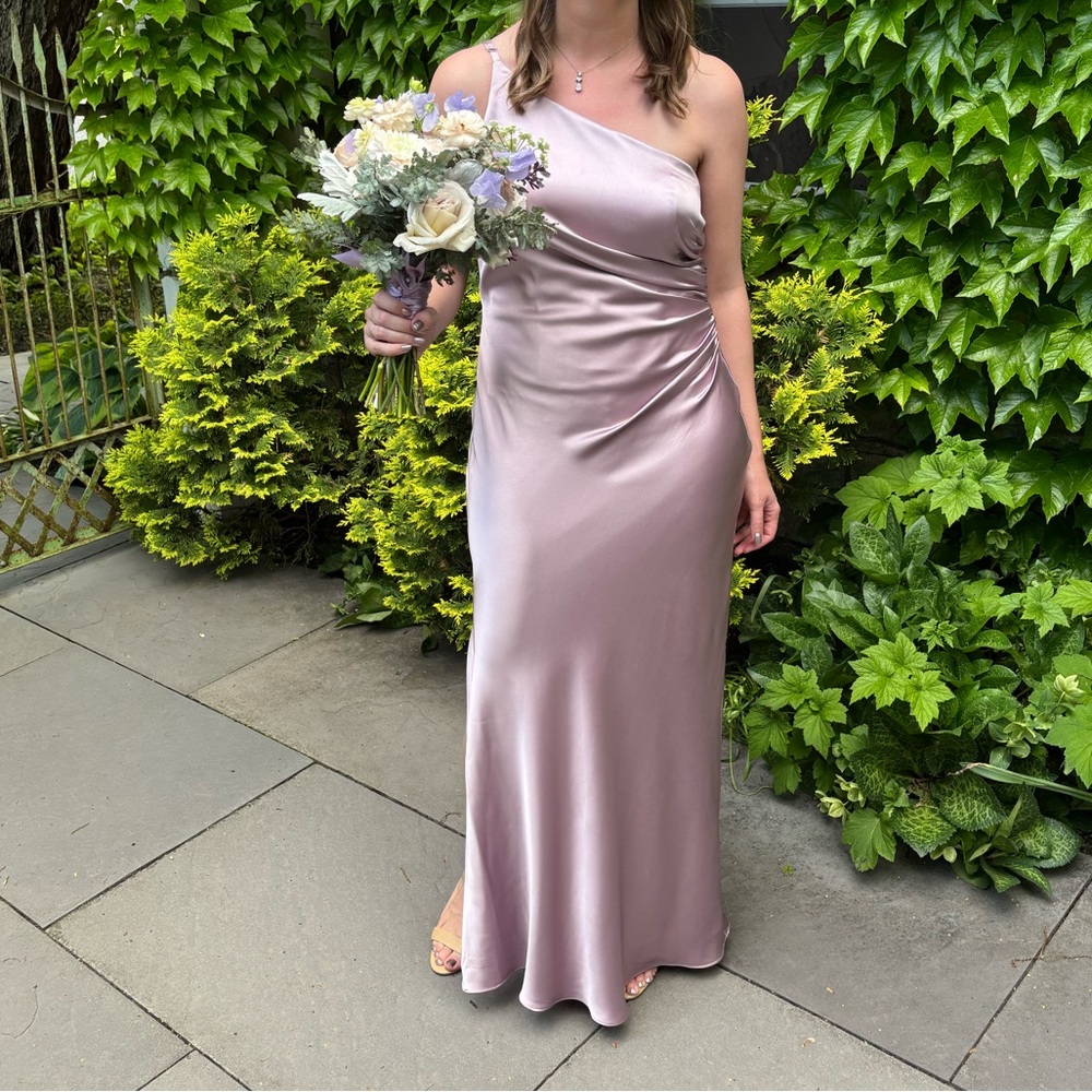 Revelry One-Shoulder Lilac Bridesmaid in Jade Style
